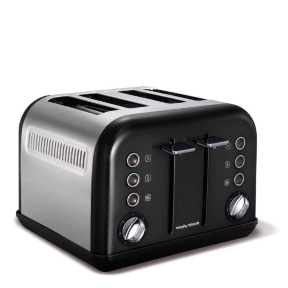 Morphy Richards 242002 New Accents 4 Slice Toaster Black Homeware Zavvi UK