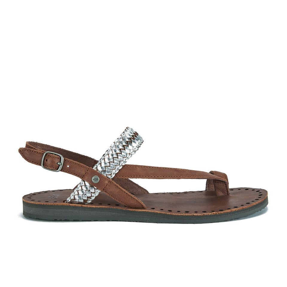 Raee Leather Gladiator Sandals - Silver 