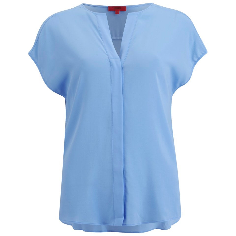 HUGO Women's Edilfe Drop-Shoulder Blouse - Turquoise/Aqua