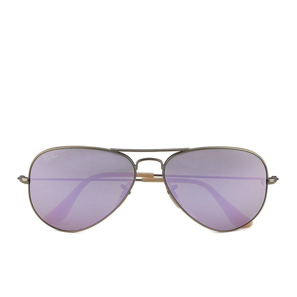 Ray Ban Aviator Large Metal Sunglasses Demiglos Brushed Bronze Lilac Mirror 58mm Thehut De