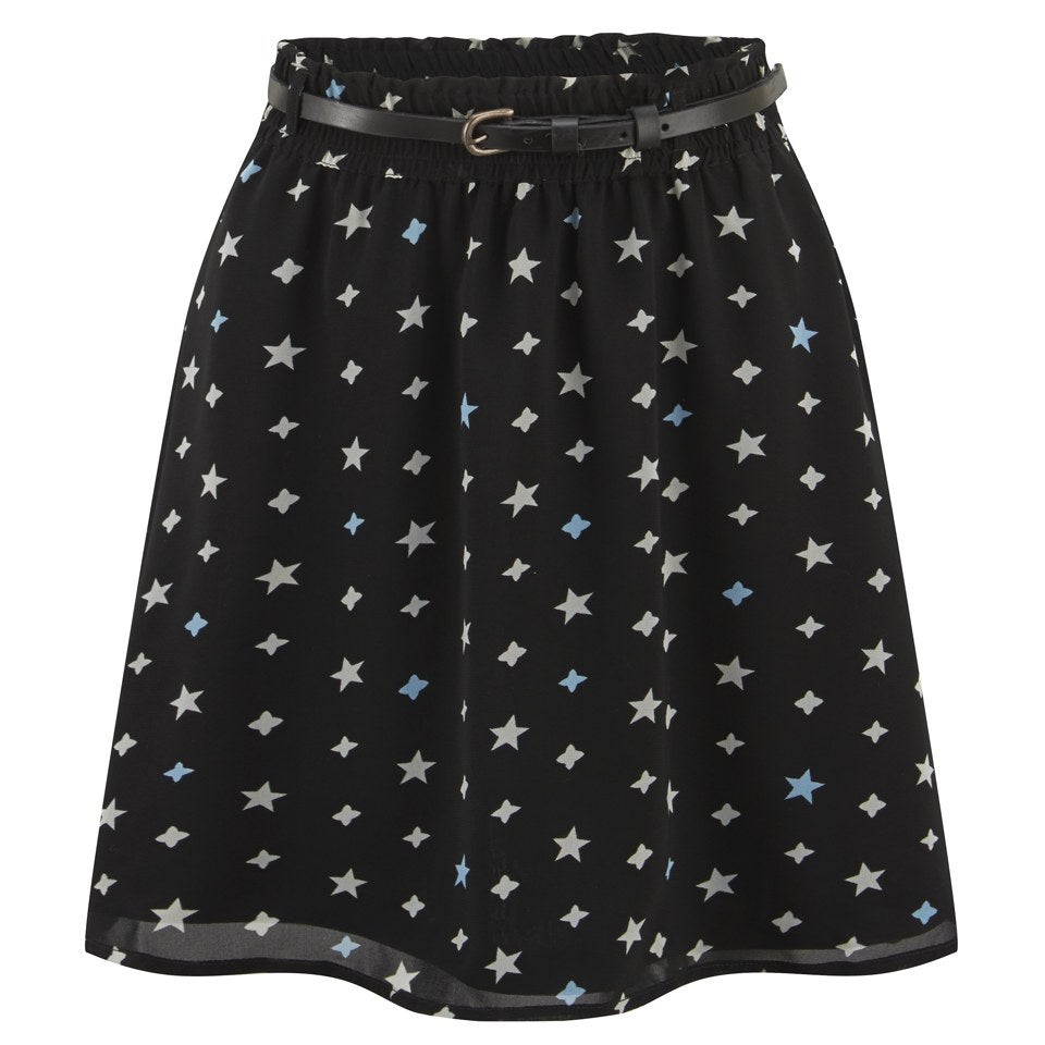 ONLY Women's Stardust Short Skirt - Black Print