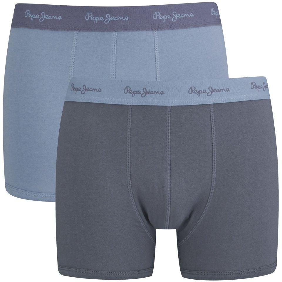 Pepe Jeans Men's Camden 2 Pack Boxers - LT Thames/Sterling Mens Underwear -  Zavvi US