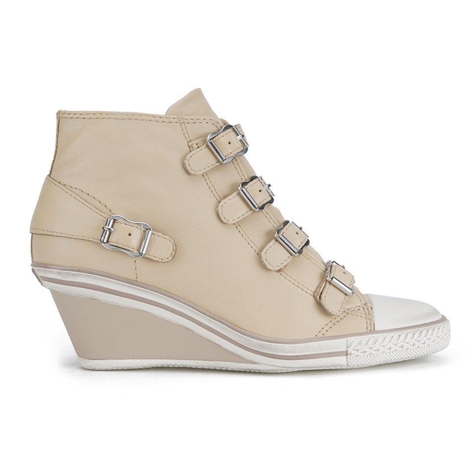 Ash Women's Genial Wedged Leather Trainers - Clay
