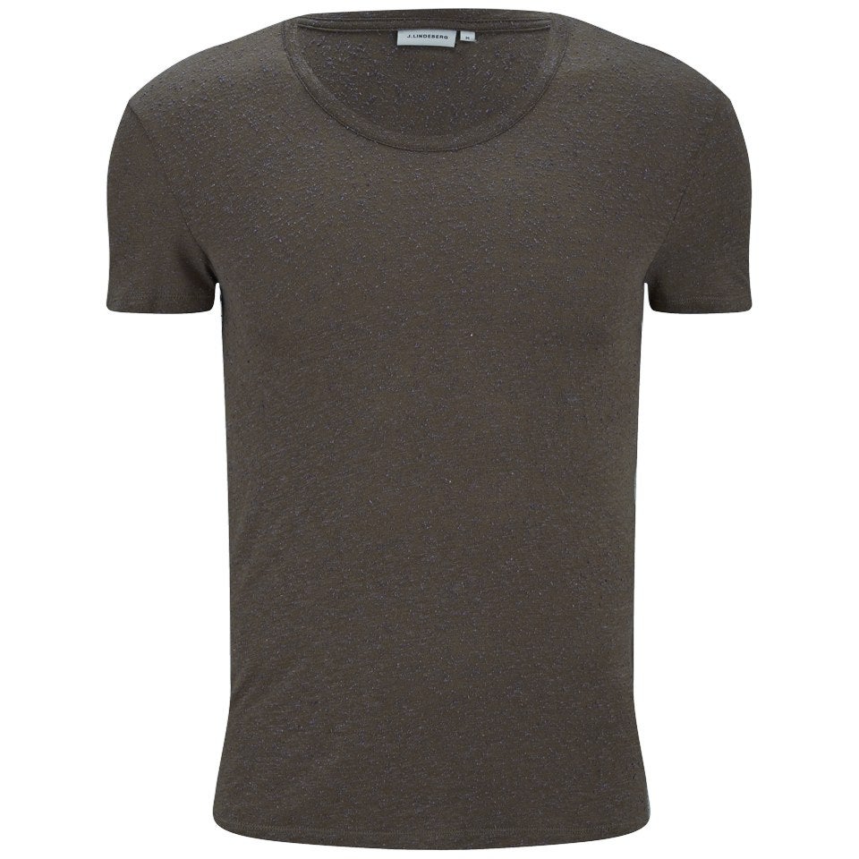 J.Lindeberg Men's Teller Silk-Mix Neep Jersey Slim Fit T-Shirt - Mud