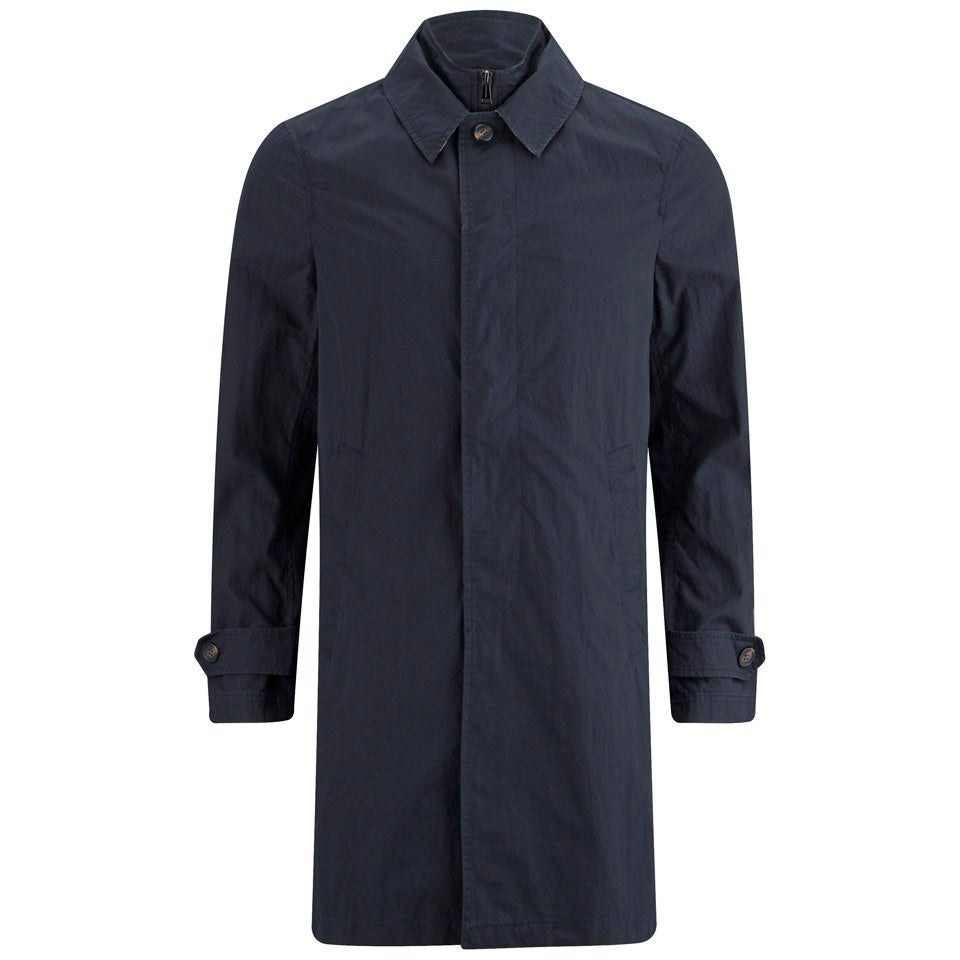 Aquascutum Men's Fergusson Washed Single Breasted Trench Coat - Navy