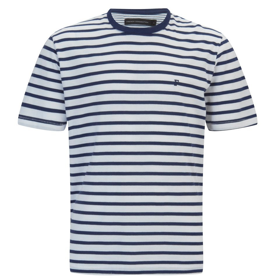 French Connection Men's Langlois Mixed T-Shirt - Blueblood