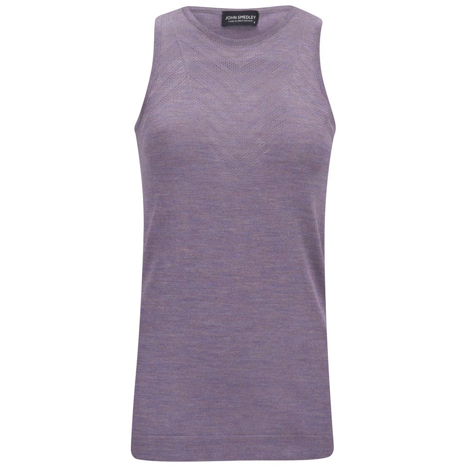 John Smedley Women's 100% Pure Silk Round Neck Vest - Purple Steel