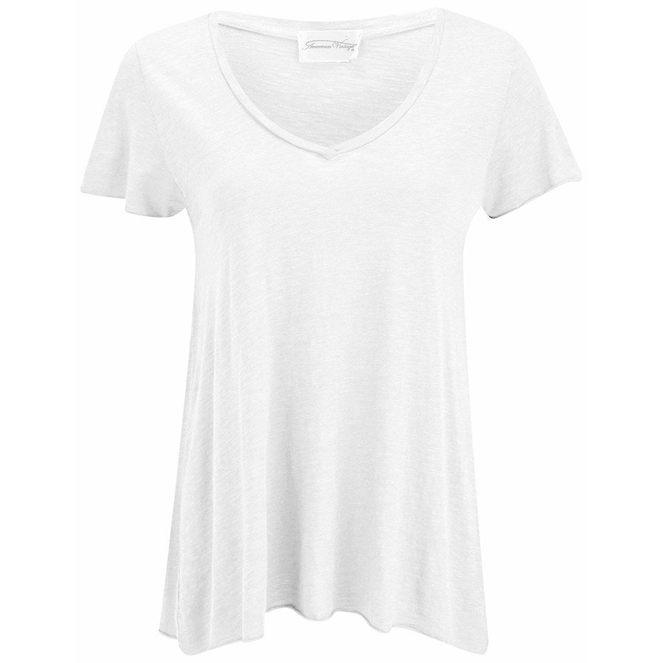 American Vintage Women's Jacksonville V Neck T-Shirt - White