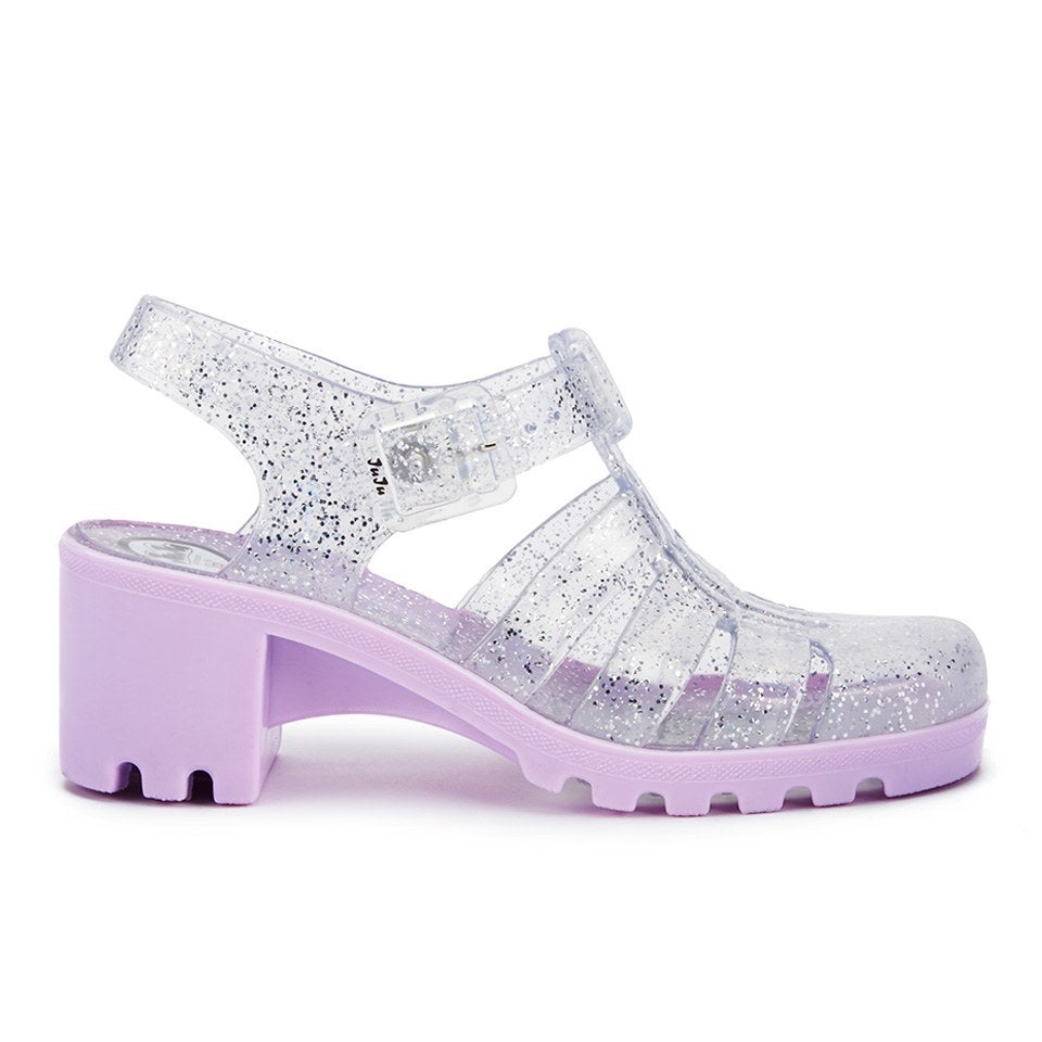 JuJu Women's Babe Heeled Jelly Sandals - Multi Glitter/Orchid