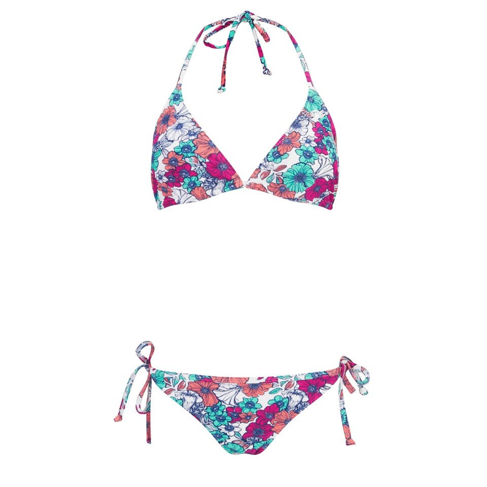 Animal Women's Panhita String Tie Triangle Bikini - White