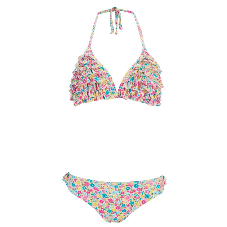 Animal Women's Pattine Ruffle Triangle Bikini - Pastel Pink