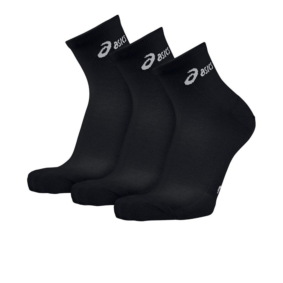 Asics 3 Pack Quarter Running Socks - Black