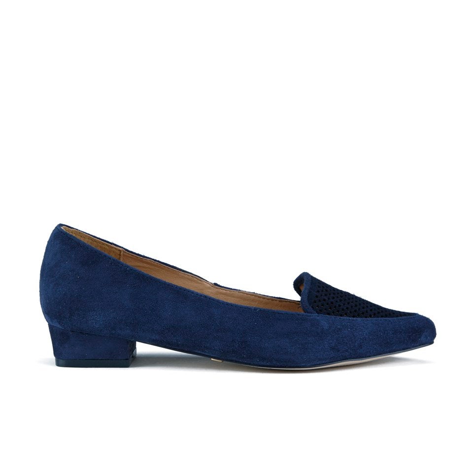 Ravel Women's Anaconda Suede Pointed Flat Shoes - Navy