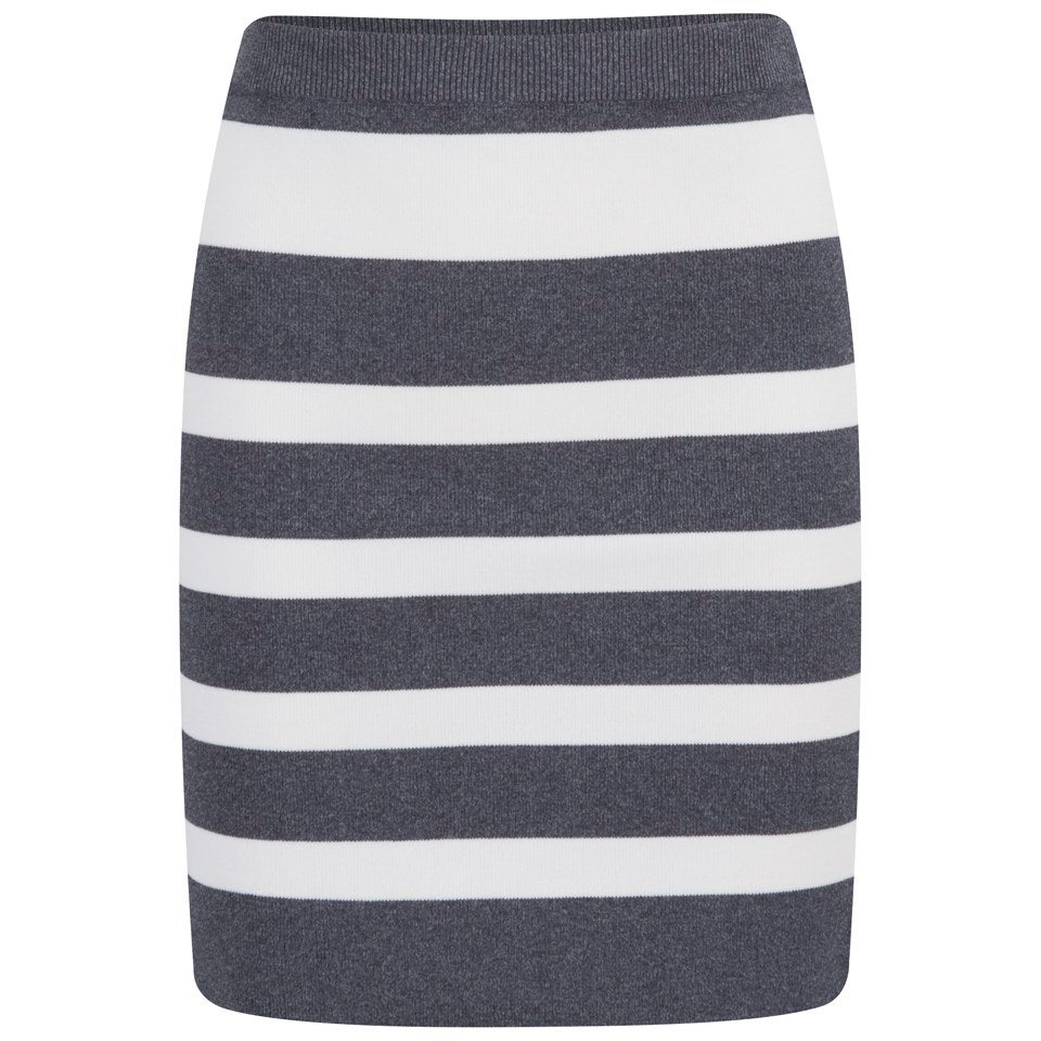 VILA Women's Cannon Striped Skirt - Grey Melange