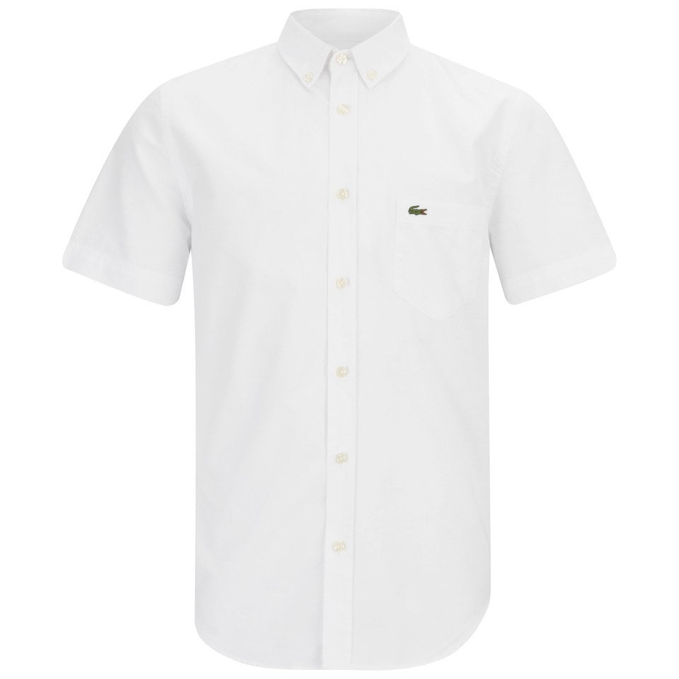 Lacoste Men's Short Sleeve Oxford Shirt - White