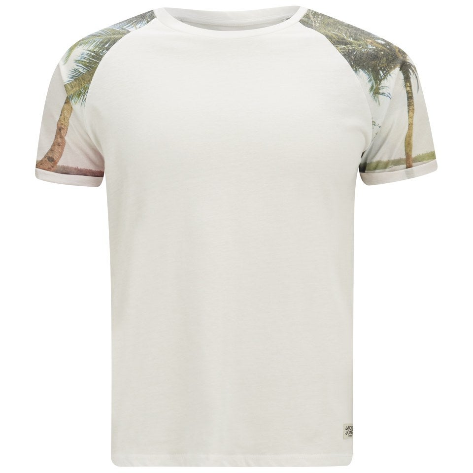 Jack & Jones Originals Men's Floral Pocket and Shoulder Sum T-Shirt - White