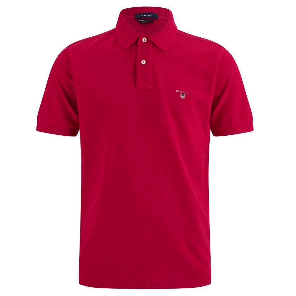 GANT Men's Solid Pique Rugger Polo Shirt - Red