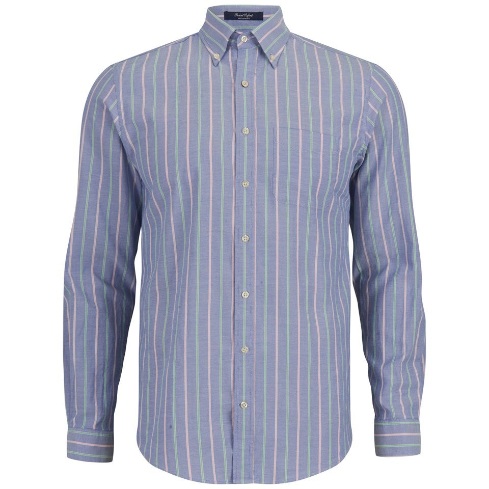 GANT Men's Sunset Oxford Stripe Long Sleeve Shirt - Indigo