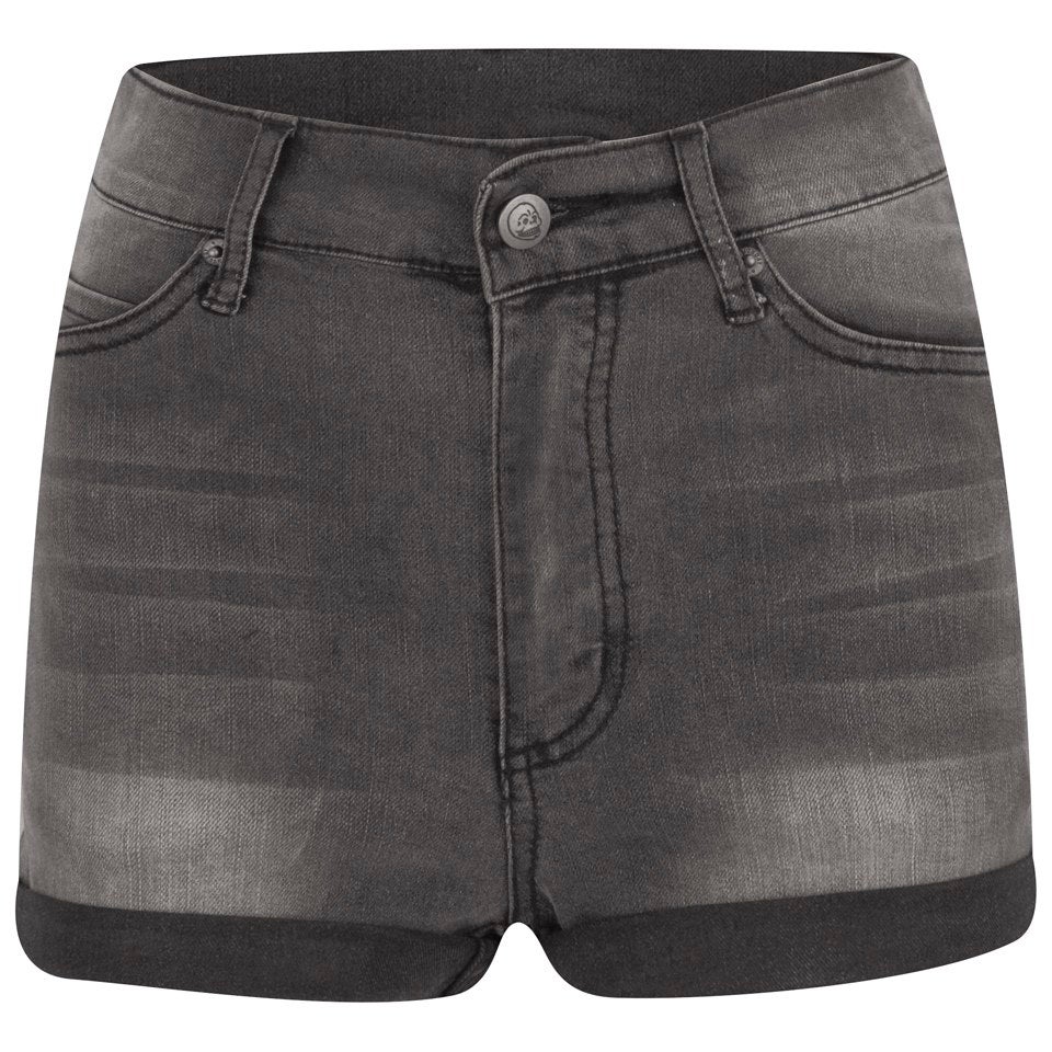 Cheap Monday Women's 'Short Skin' High-Waist Denim Shorts - Grey
