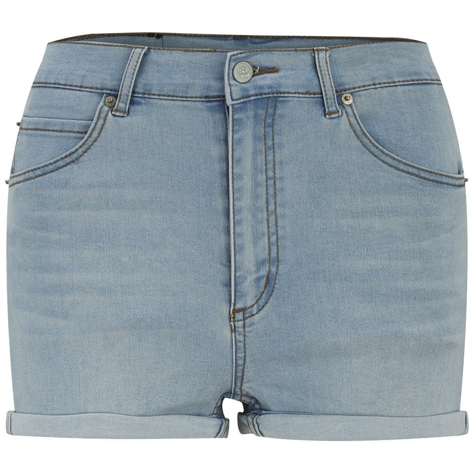 Cheap Monday Women's 'Short Skin' High-Waist Denim Shorts - Hydro Blue