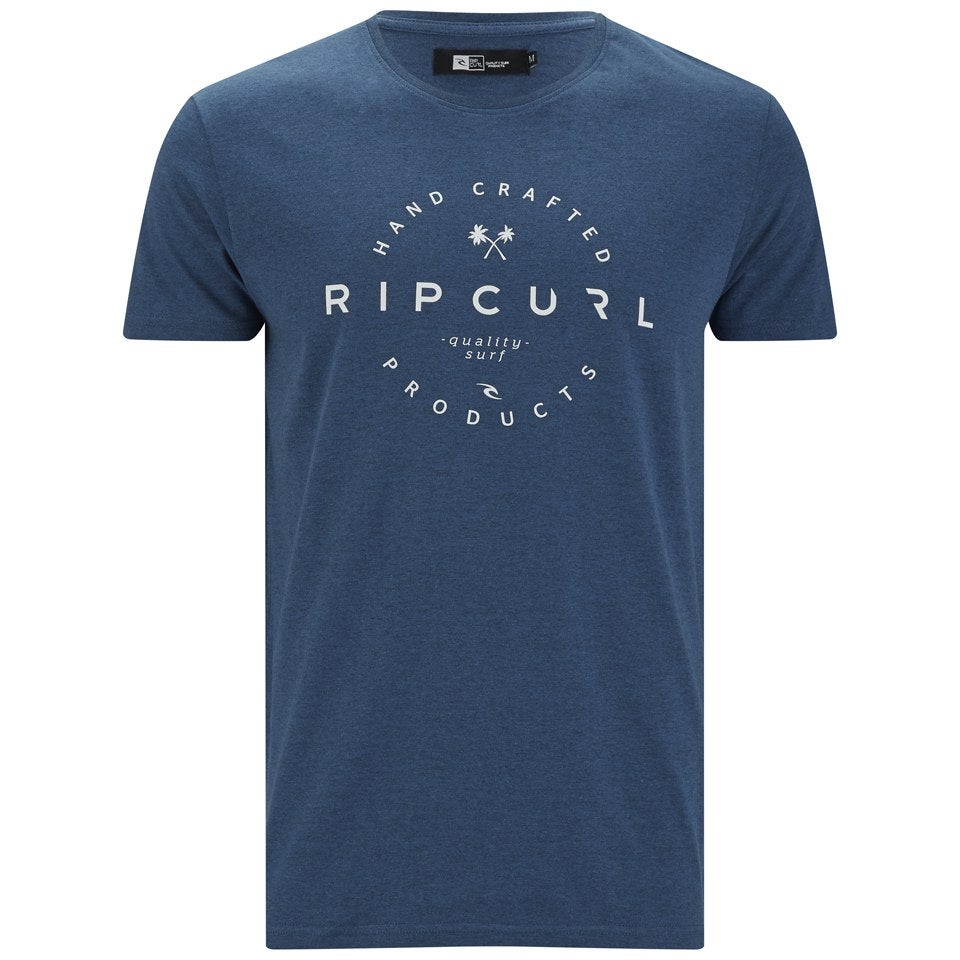 Rip Curl Men s Zinc Print Slim Fit T Shirt Stellar Marl Blue Sports Leisure Zavvi US