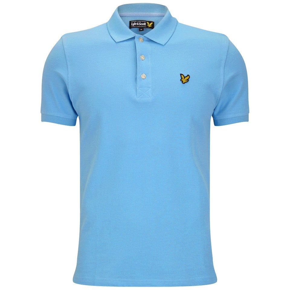 Lyle & Scott Men's Plain Pique Polo Shirt - School Blue