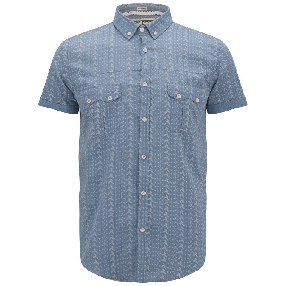 Soul Star Men's Ms Marcy Printed Shirt - Mid Blue