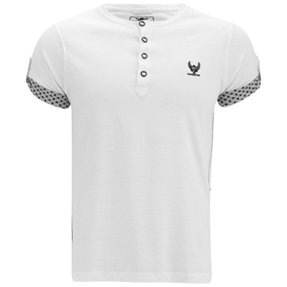 Ringspun Men's Pops Pin Sleeve T-Shirt - White