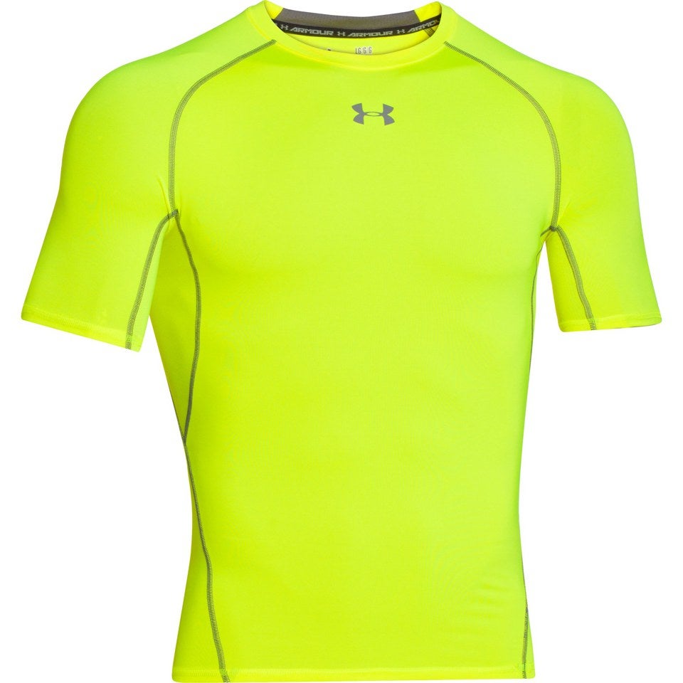 Under Armour Men's Armour Heat Gear Short Sleeve Training T-Shirt - Yellow/Graphite