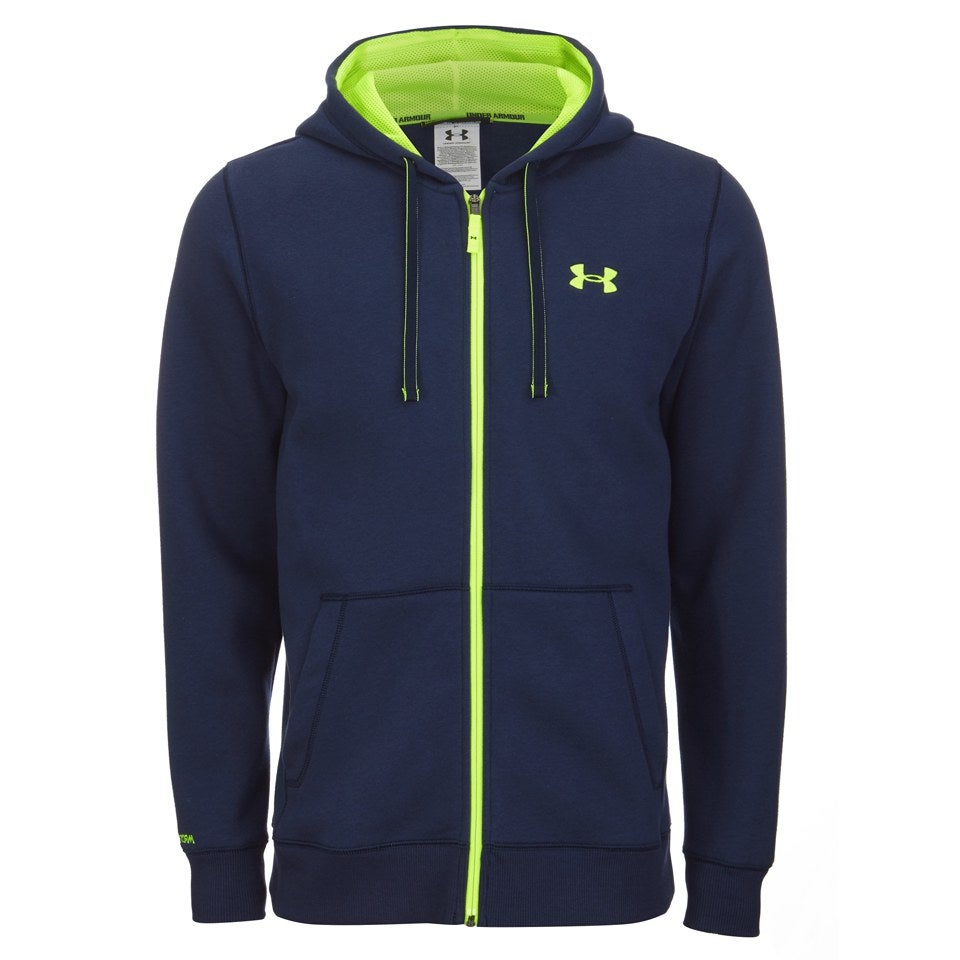 Cuyo regalo Quizás Under Armour Men's Storm Cotton Rival Full Zip Hoody - Midnight Navy/Yellow  | ProBikeKit.com