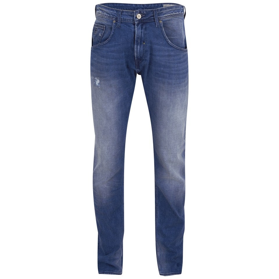 Duck and Cover Men's Boxren Tapered Fit Jeans - Washed Blue