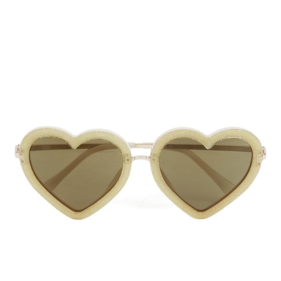 Markus Lupfer Women's Glitter Heart Sunglasses - Gold