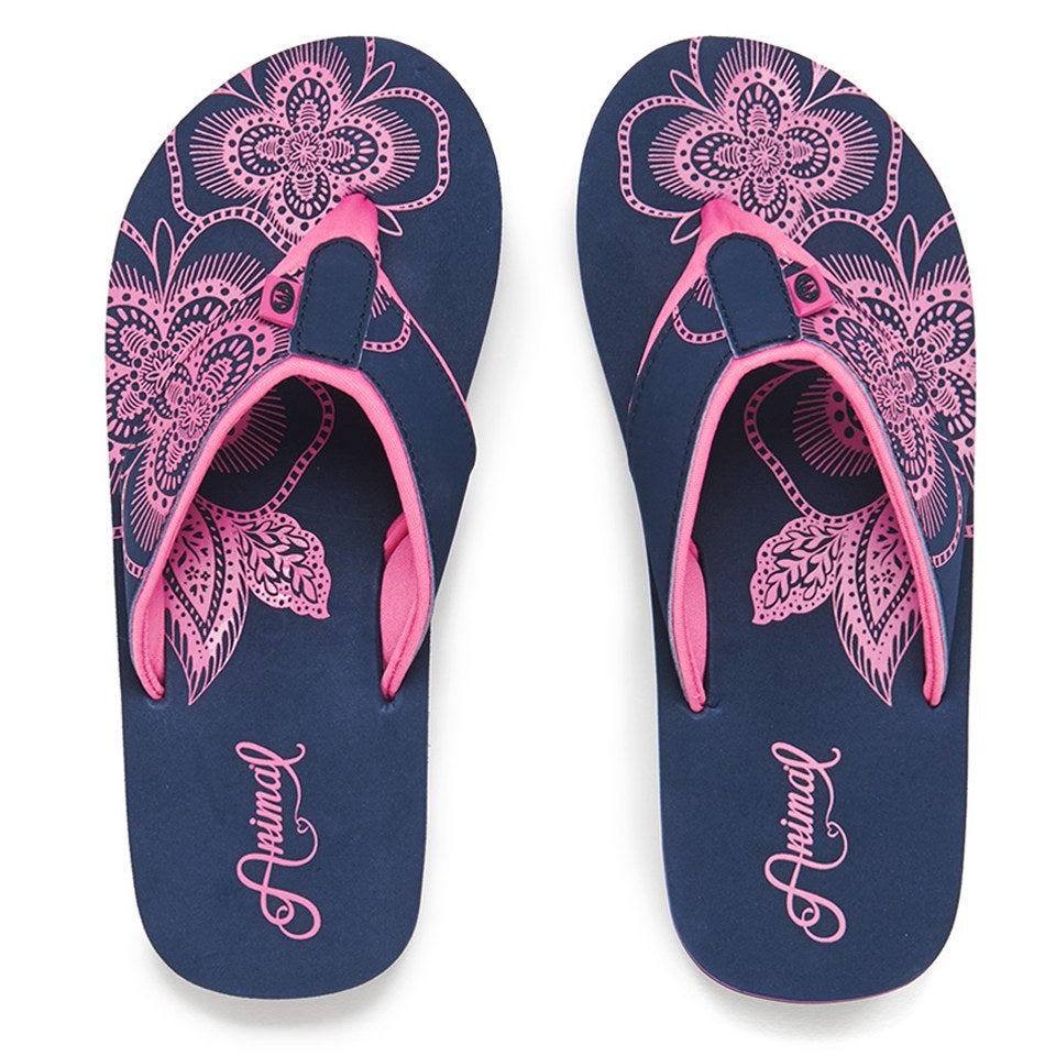 Animal swish placement flip flops deals