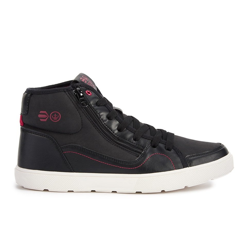Crosshatch Men's Genubi Zip Detail High Top Trainers - Black