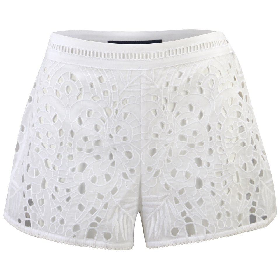 French Connection Women's Embroidered Beach Shorts - Summer White