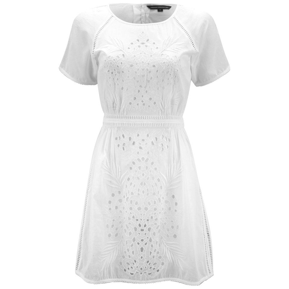 French Connection Women's Embroided Beach Midi Dress - Summer White