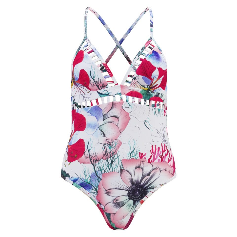 French Connection Women's Floral Reef Swimsuit - White/Multi