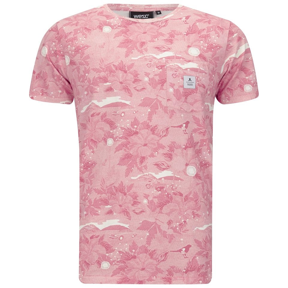 WeSC Men's Sarek Hawaii Printed T-Shirt - Pink