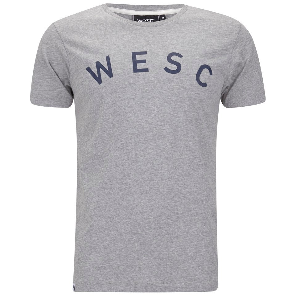 WeSC Men's Sixtus Branded T-Shirt - Grey Melange