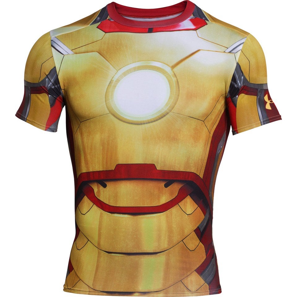 Under Armour Men's Iron Man 2 Compression Short Sleeved T-Shirt - Gold/Red/Silver