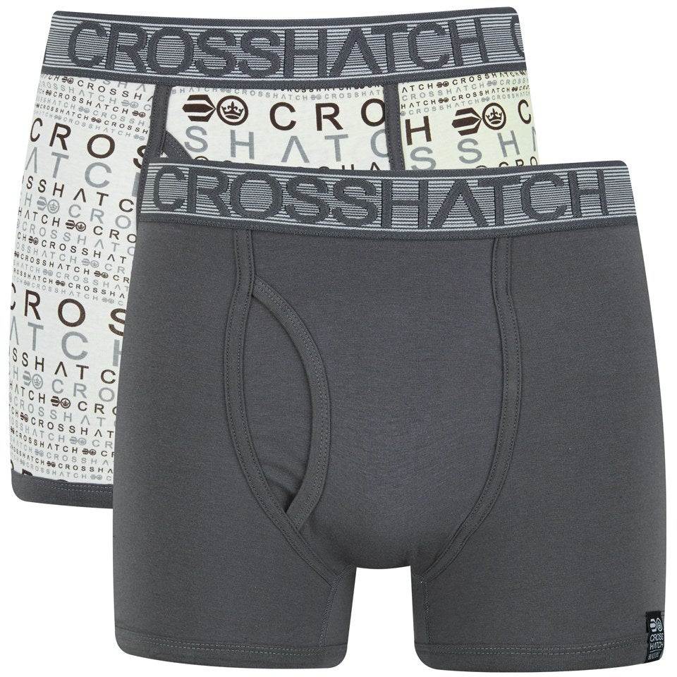 Crosshatch Men's Squint 2-Pack Boxer Shorts - Vaporous Grey/Magnet