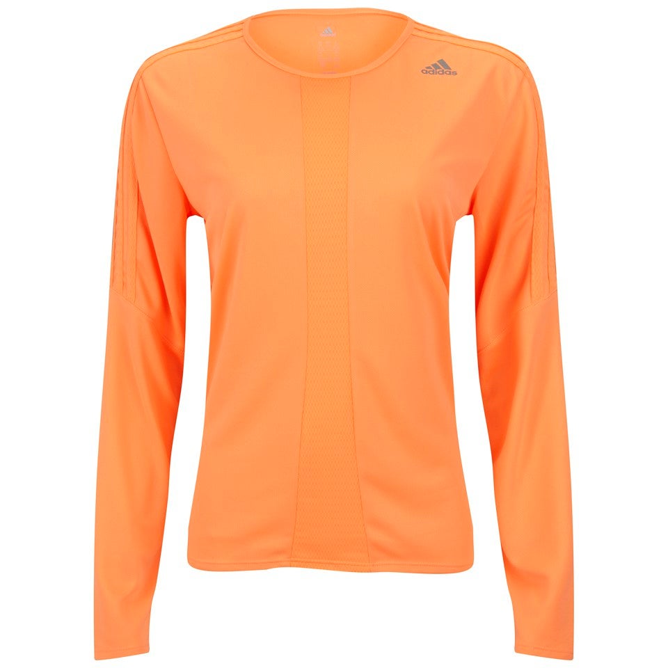 adidas Response Women's Long Sleeve T-Shirt - Vista Grey/Flash Orange