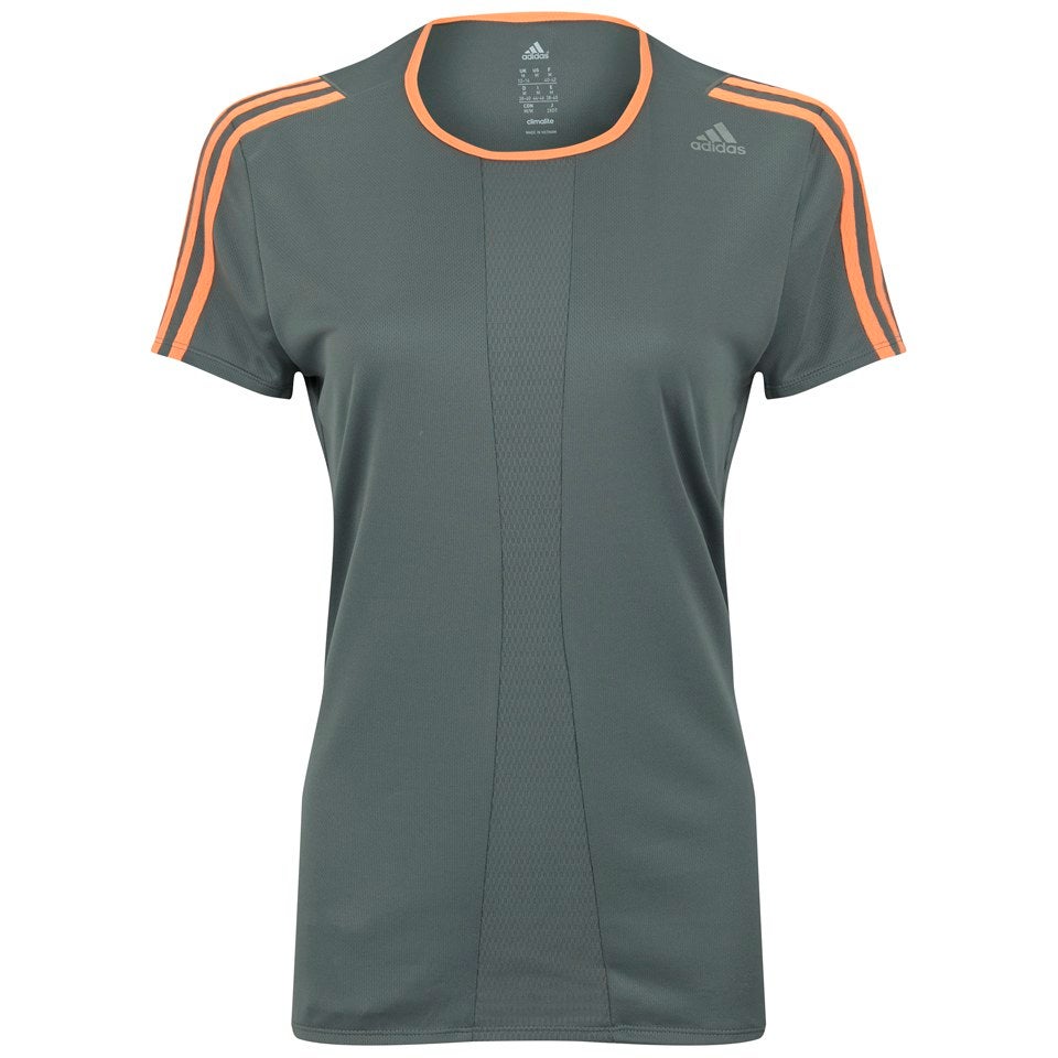 adidas Response Women's Short Sleeve T-Shirt - Vista Grey/Flash Orange