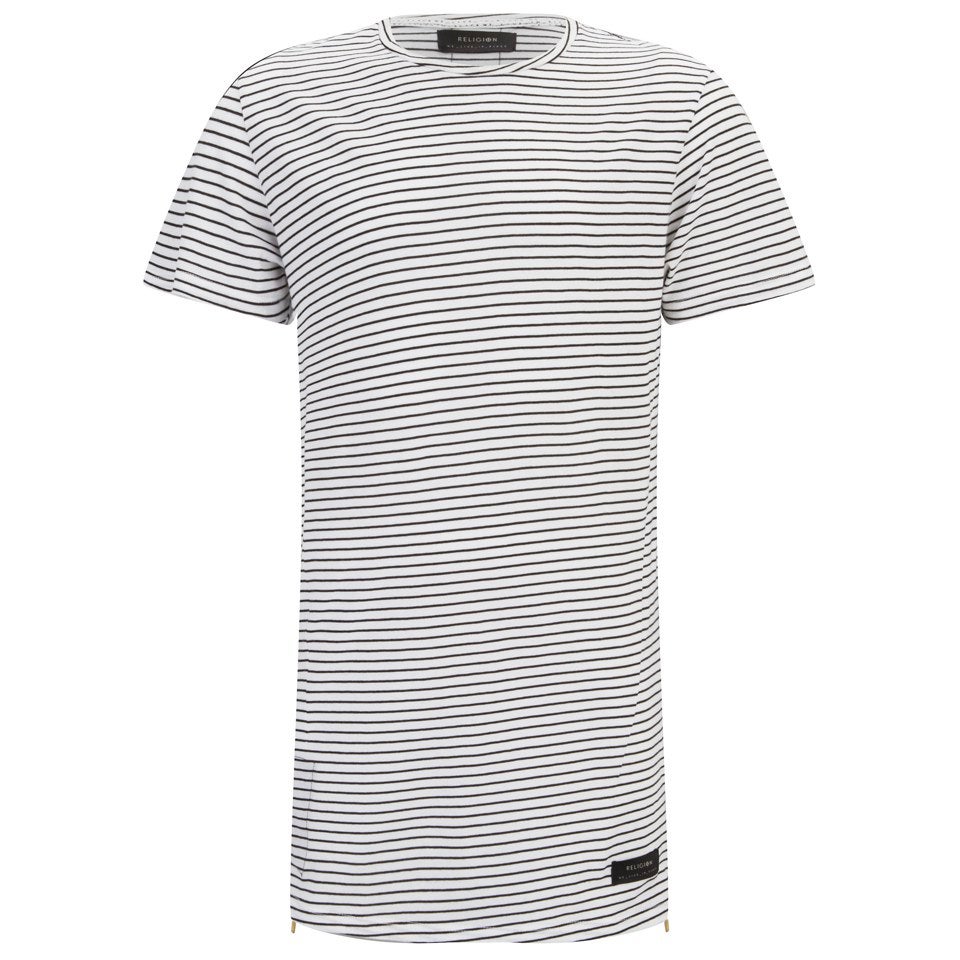 Religion Men's Marley Stripe Short Sleeve Crew Neck T-Shirt - White/Black