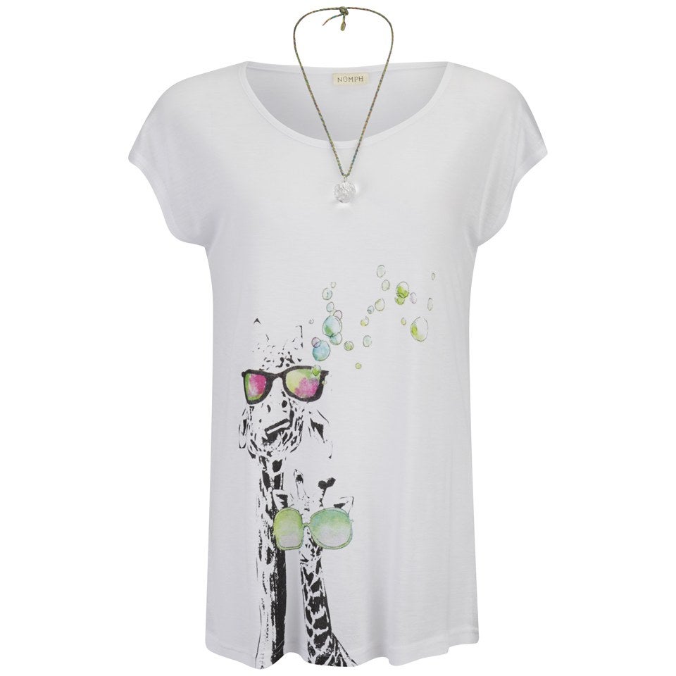 nümph Womens Giraffe Graphic T-Shirt - White