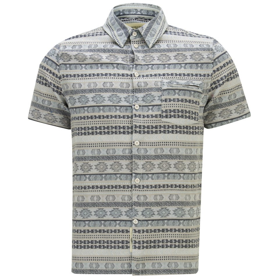 Native Youth Men's Tapestry Jaquard Shirt - Blue