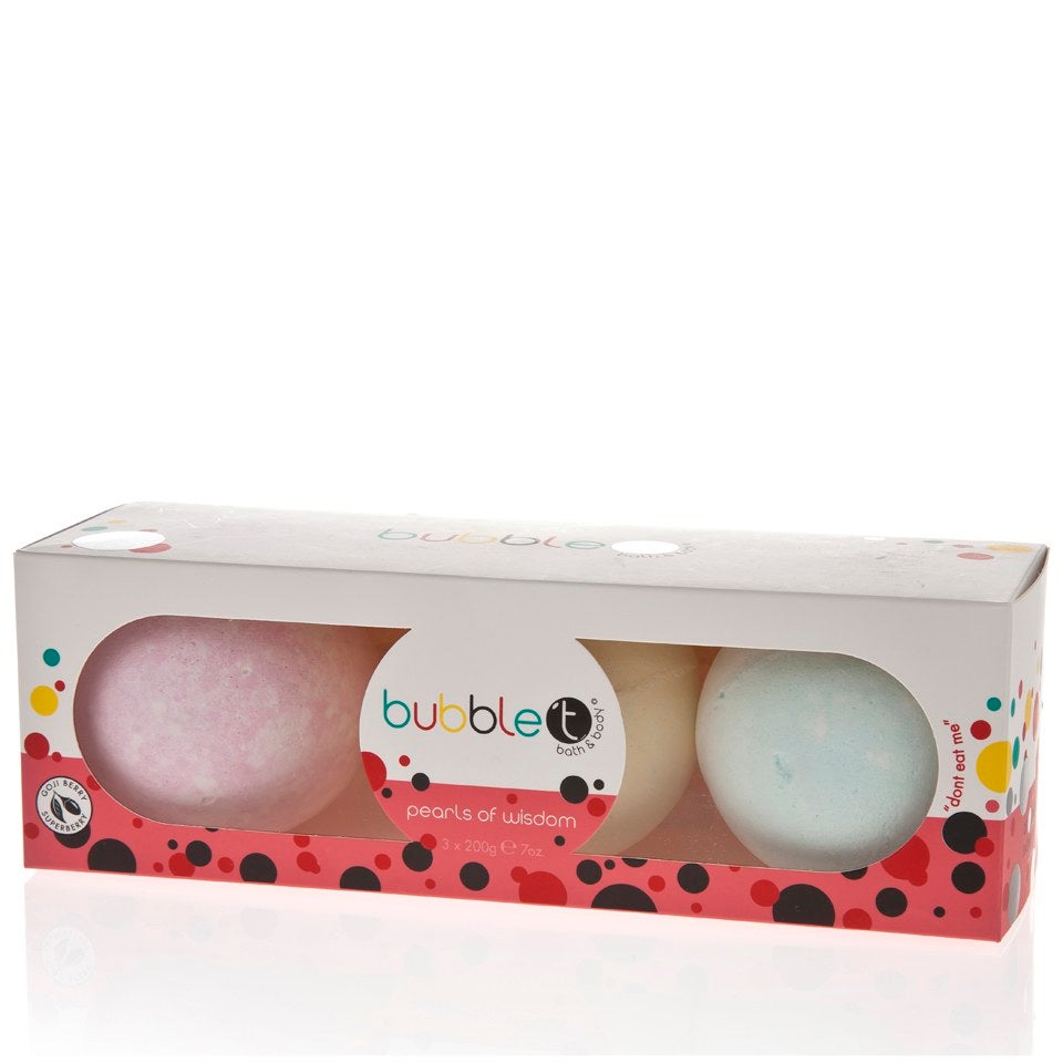 Bubble T Bath and Body Pearls of Wisdom (3 x 180g Bath Fizzer Gift Set