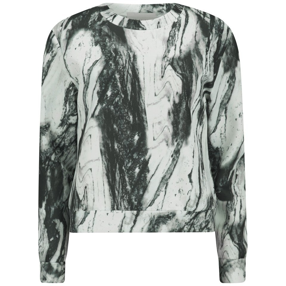 Lavish Alice Women's Marble Print Scuba Sweatshirt - Grey