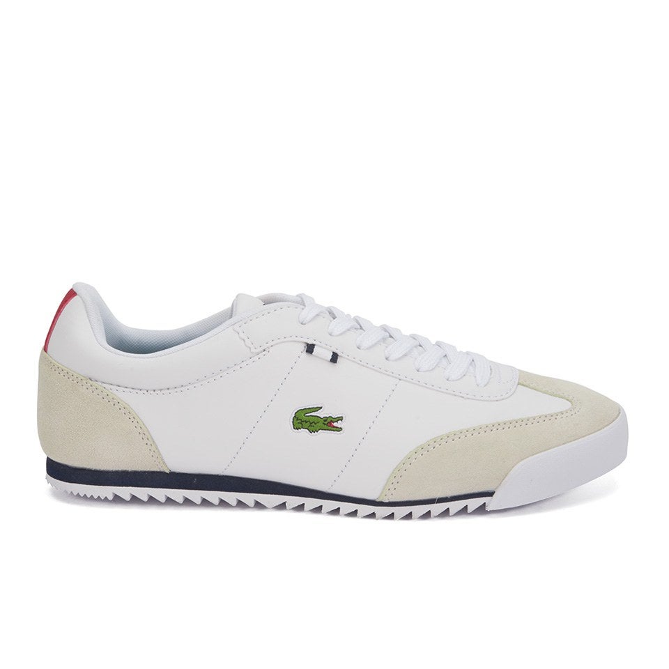 Lacoste Men's Romeau HTB Leather/Suede Trainers - White/Dark Blue