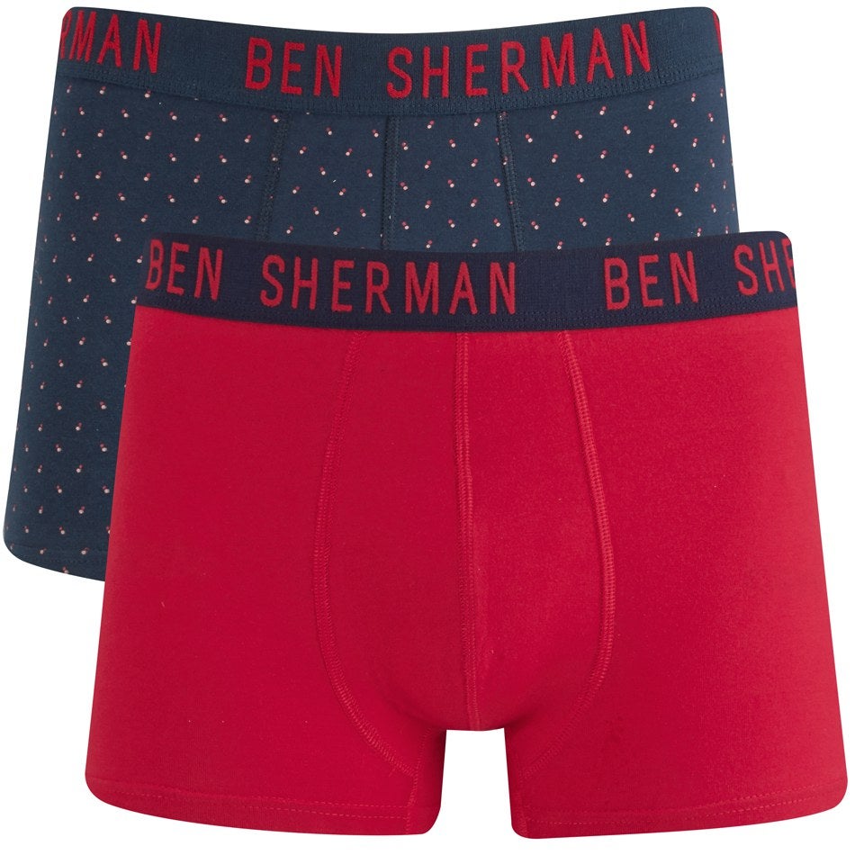 Ben Sherman Men's 2-Pack George Trunks - Spot Print/Red